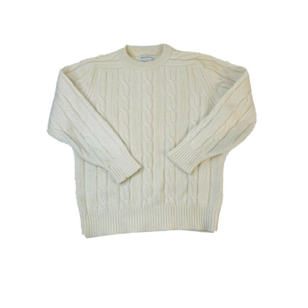 ISO Vintage Cashmere Cable Knit Sweater Made in Scotland William Lockie
